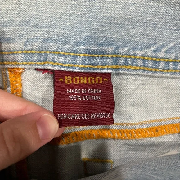 Bongo Y2K Light Wash Denim Mini Skirt Size 17 90s 2000s - Picture 5 of 11